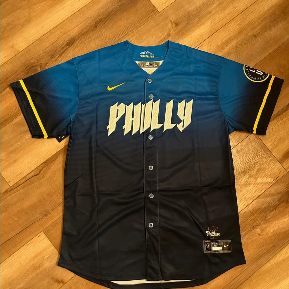 Bryce Harper Philly Phillies #3 Men’s XXXL Blue and Black Baseball Jersey - Picture 2 of 2